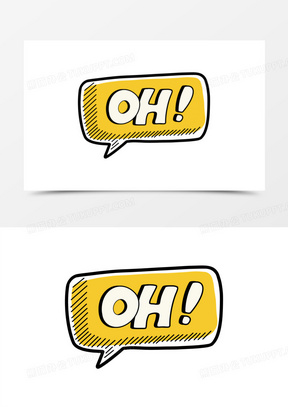 简约手绘卡通oh对话框艺术字