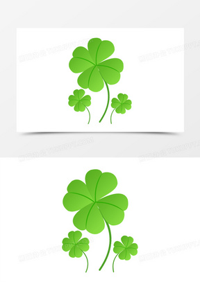 手绘植物三叶草素材