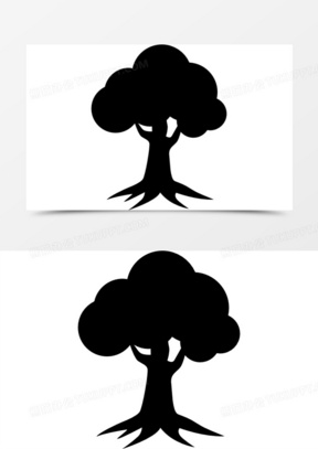 剪影树图片素材