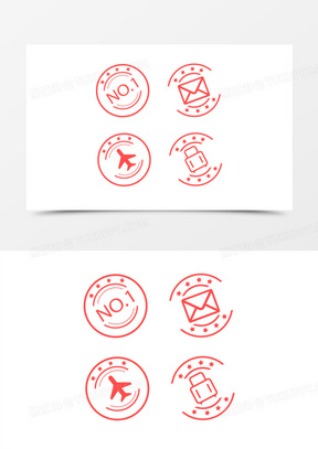 手绘邮戳盖章装饰素材