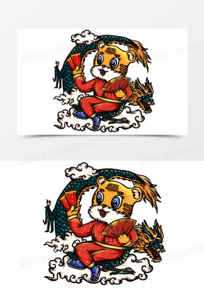 手绘老虎图片素材