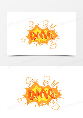 卡通手绘omg我的天呀艺术字设计