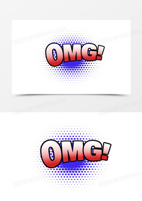 矢量我的天呐omg艺术字设计