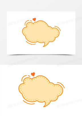 卡通手绘橘色对话框免抠元素