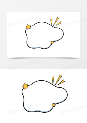 白色简约卡通对话框元素