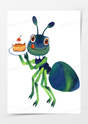 儿童画爱吃蛋糕的小蚂蚁