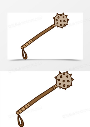 卡通手绘狼牙棒元素111手绘卡通冷兵器狼牙棒免抠素材30手绘可爱