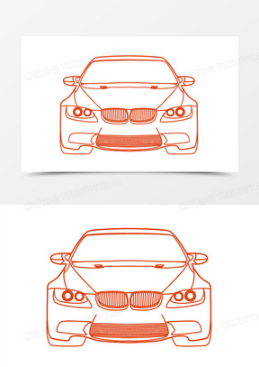 简笔画装饰素材30线条插画风夏天卖冰激的小贩人物元素60广告车不干胶