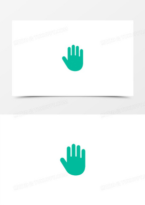 绿色扁平创意手掌标志