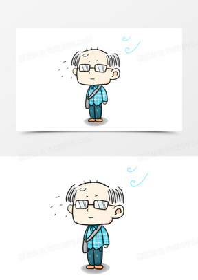 卡通搞笑社畜程序员脱发元素