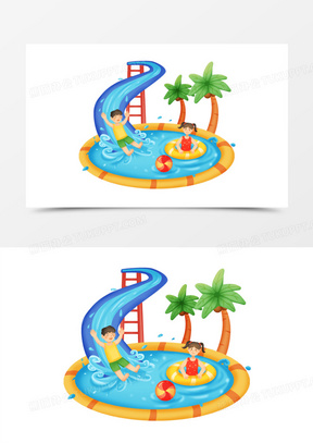 玩滑梯图片素材