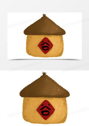 米粮仓212卡通手绘矢量农村小房子粮仓免抠元素1602粮食470干草捆农具