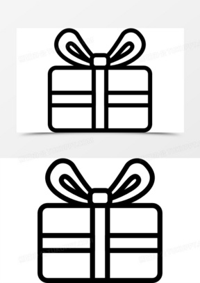黑色线条礼物礼盒