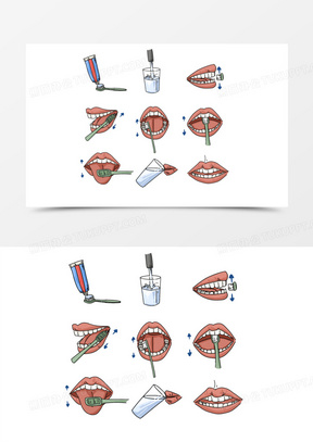 刷牙流程图简笔画图片