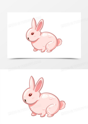元素160可爱手绘卡通粉色兔子玩偶542卡通复活节粉色耳朵兔子矢量素材