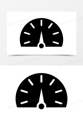 半圆形的黑色工具符号的晴雨表图标