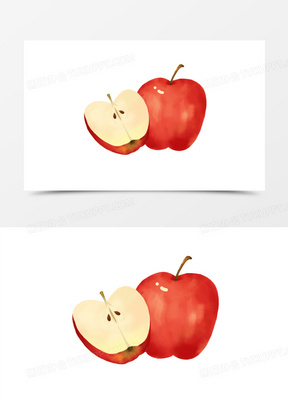 手绘秋天苹果元素100手绘水果香蕉元素10创意新鲜柿子水果促销海报