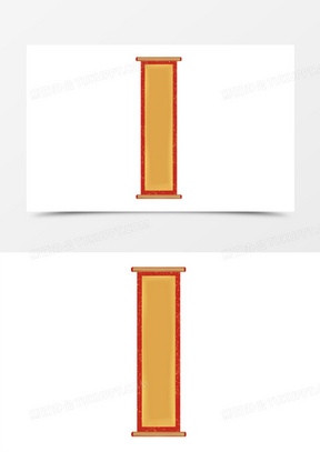 卷轴边框素材573手绘精致卷轴边框元素261手绘竖版古典质感卷轴边框元