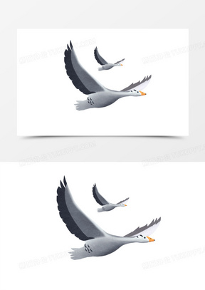 手绘大雁鸿鹄免抠素材