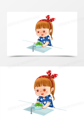 洗蔬菜卡通图片