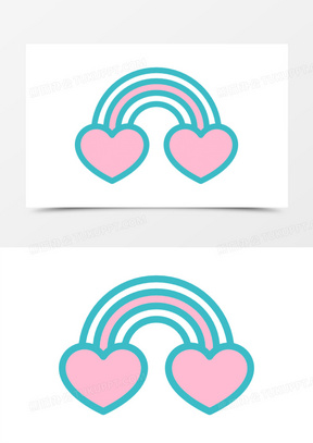 彩虹心图片素材