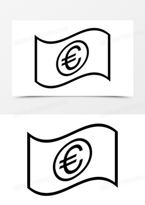 欧元钞票挥舞着图标