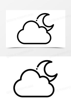 多云的夜晚图标