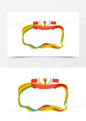 奥运会五彩奖牌边框元素