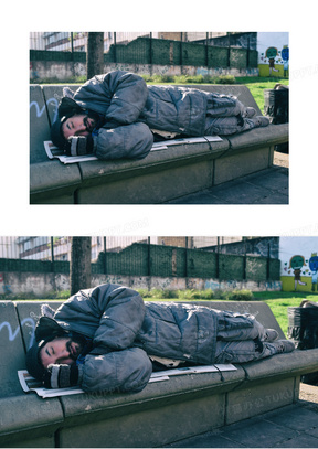 睡觉的乞丐图片