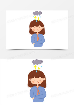 卡通无助难过表情包元素