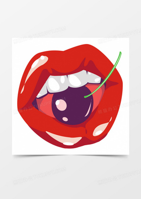 10卡通手绘红色嘴唇元素80手绘卡通嘴唇红唇免抠素材40红唇图片手绘