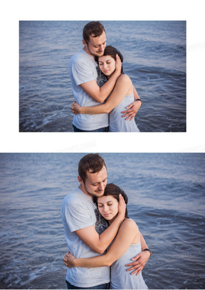 热恋情侣深情拥抱图片