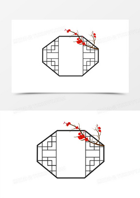 花窗设计简笔画图片