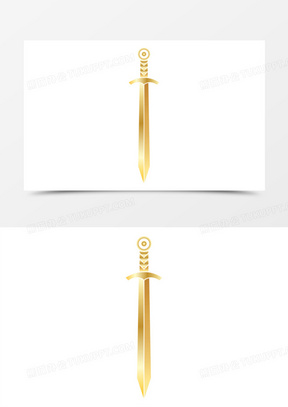 矢量金色利剑免抠装饰元素