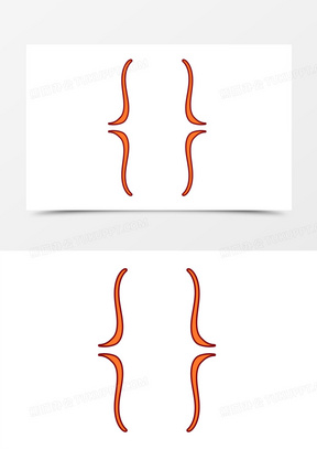 手绘卡通括号图标素材