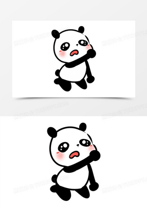 手绘卡通熊猫委屈乞求表情包素材