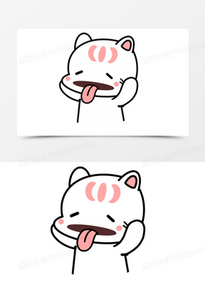 可爱调皮小猫鬼脸元素