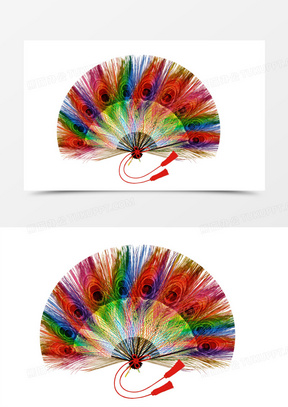 孔雀羽毛扇