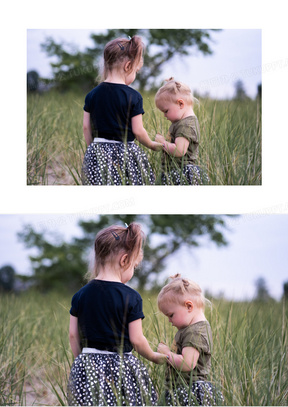 小女孩背影图片素材