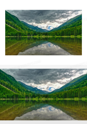 绿色山水湖泊图片