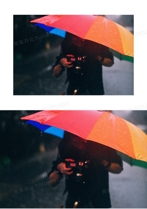 男人独自撑伞淋雨图片