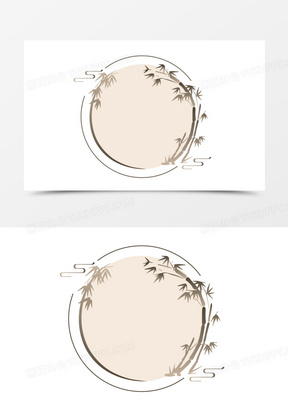 手绘素色古风边框元素