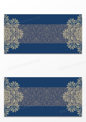 蓝色简约大气欧式商务邀请函背景