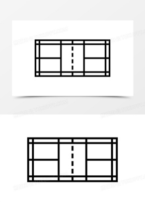 羽毛球场简笔画手绘图片