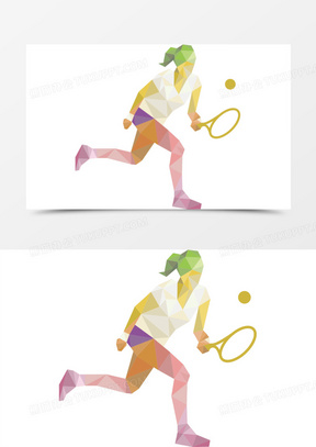 运动羽毛球男人色块色彩
