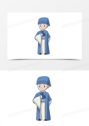 卡通古代书生免抠素材