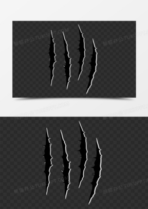 老虎抓痕免抠装饰素材