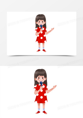 卡通手绘儿童节目主持人免抠元素