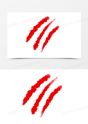 卡通手绘老虎抓痕装饰元素