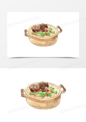 黄焖鸡手绘画素材图片